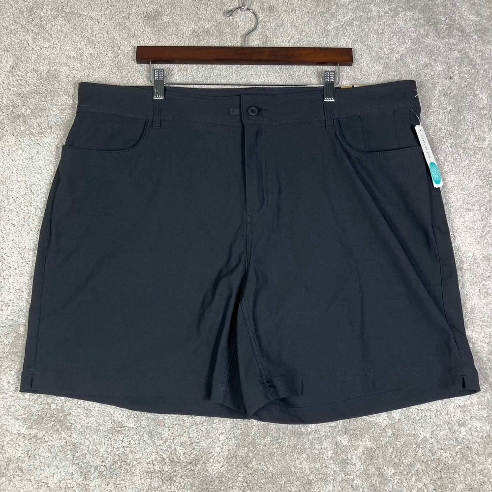 prAna Halle Short Plus II Womens 20W Black ReZion Stretch 7in Inseam NWT